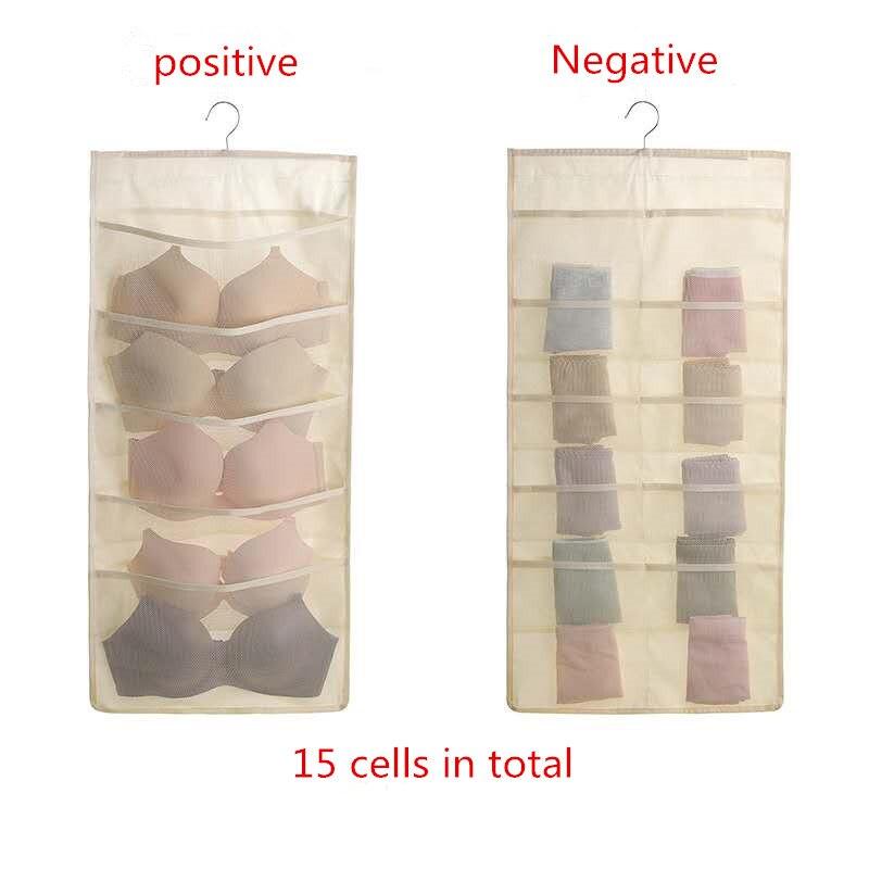 Taschen Multifunktions Falten Kleidung Lagerung Hängenden Beutel Socken Bh Unterwäsche Gestell Aufhänger Lagerung Taschen Organizer: Licht Gelb