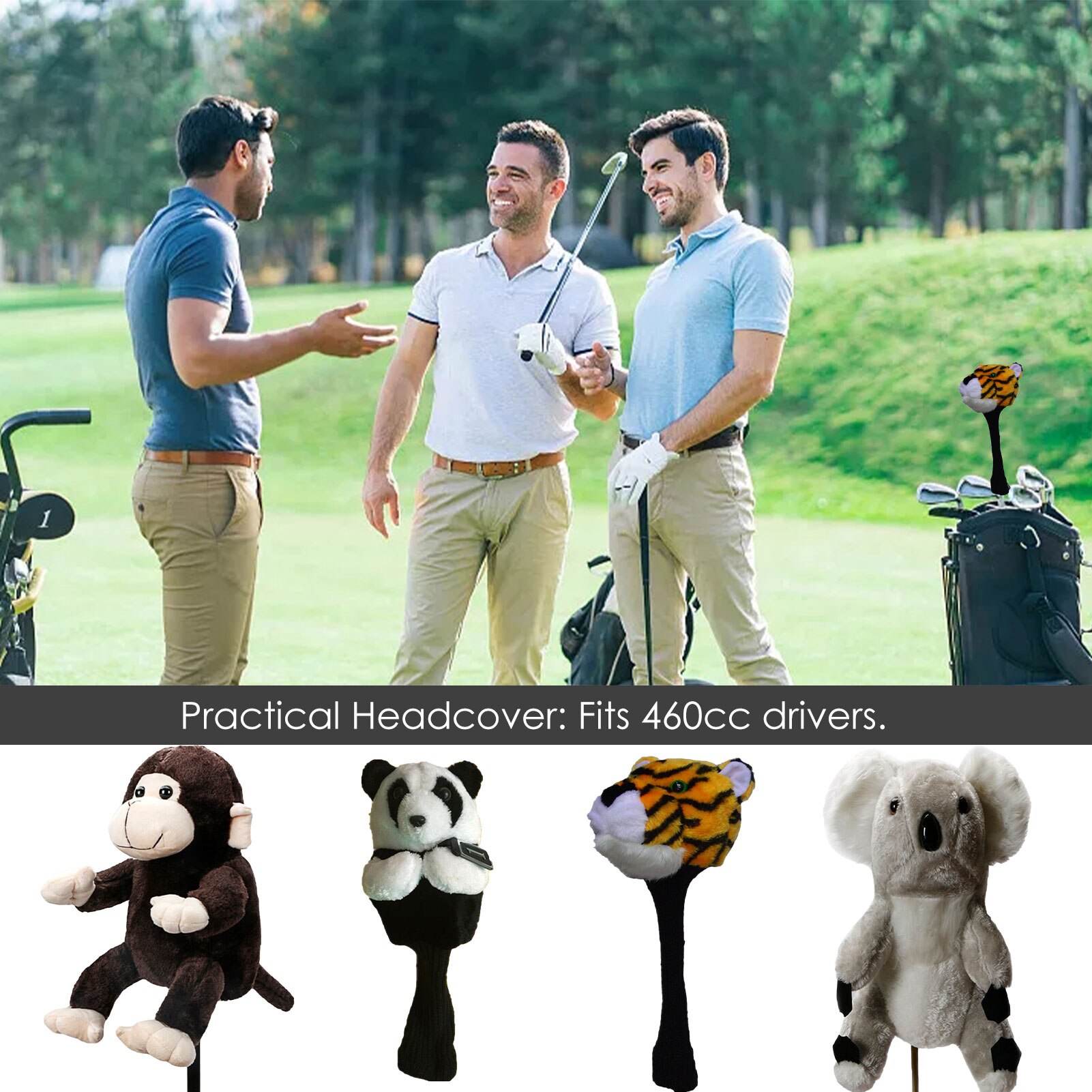 Toutes sortes d'animaux Golf tête couvre pour 460 CC/No.1 bois pilote hommes dame Golf Club couverture mascotte nouveauté mignon