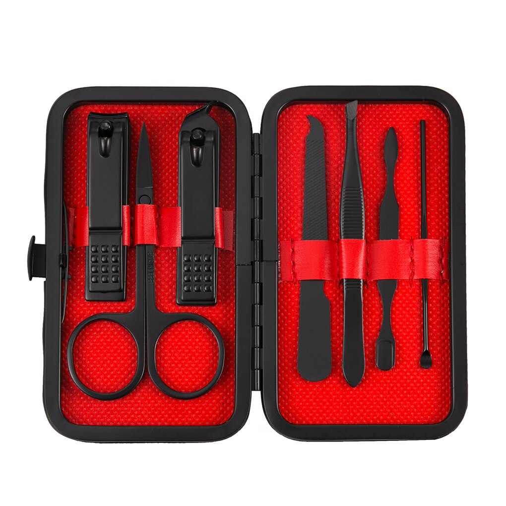 7 pièces manucure coupe-ongles pédicure ensemble Portable voyage hygiène Kit en acier inoxydable coupe-ongles ensemble d'outils en acier inoxydable: Default Title