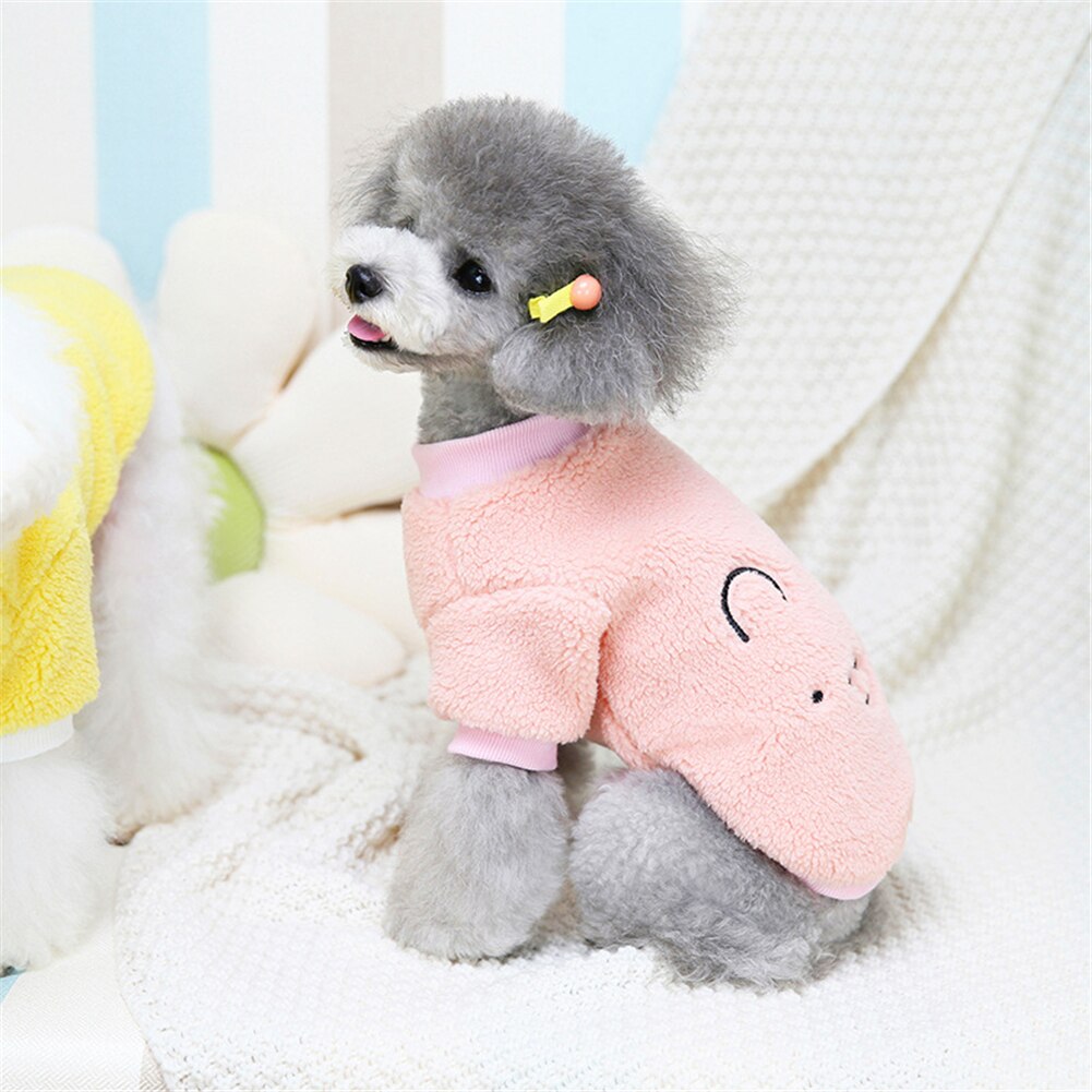 Lã quente roupas para animais de estimação bonito imprimir casaco pequeno médio cão gato camisa jaqueta teddy bulldog francês chihuahua filhote de cachorro roupa de inverno