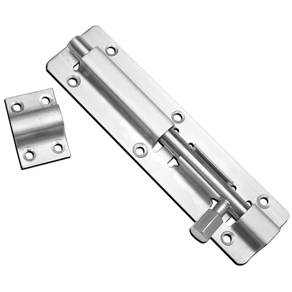 Door Lock, Heavy-Duty Thickened Brushed Stainless Steel Door Latch Slide Barrel Bolt Clasp (7.8")