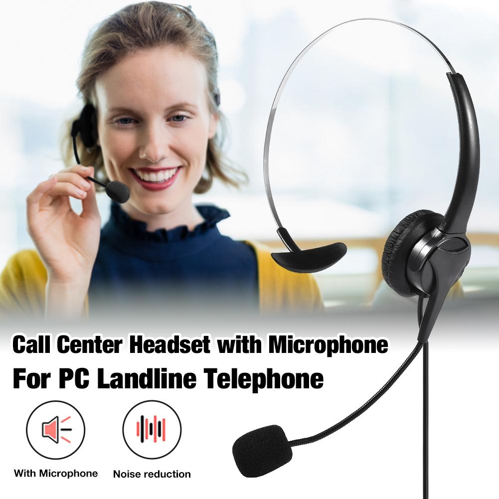 Auriculares USB de una cara con micrófono para centro de llamadas, cascos HD con reducción de ruido para operador telefónico, para servicio al cliente