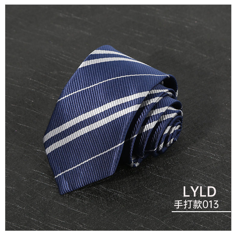 7CM Polyester Ties For Men Business Striped Blue Brown Neck Tie College Young Girls Neckties Party Shirt Collar Accessory Cravat: Ivory