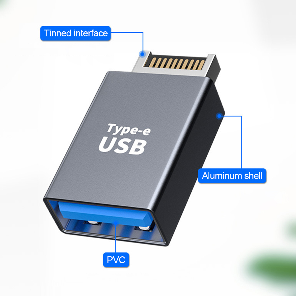Placa base de cabecera de Panel frontal USB 3,1 tipo E A tipo C, adaptador USB de 90 grados A conector hembra USB 3,0 A para escritorio