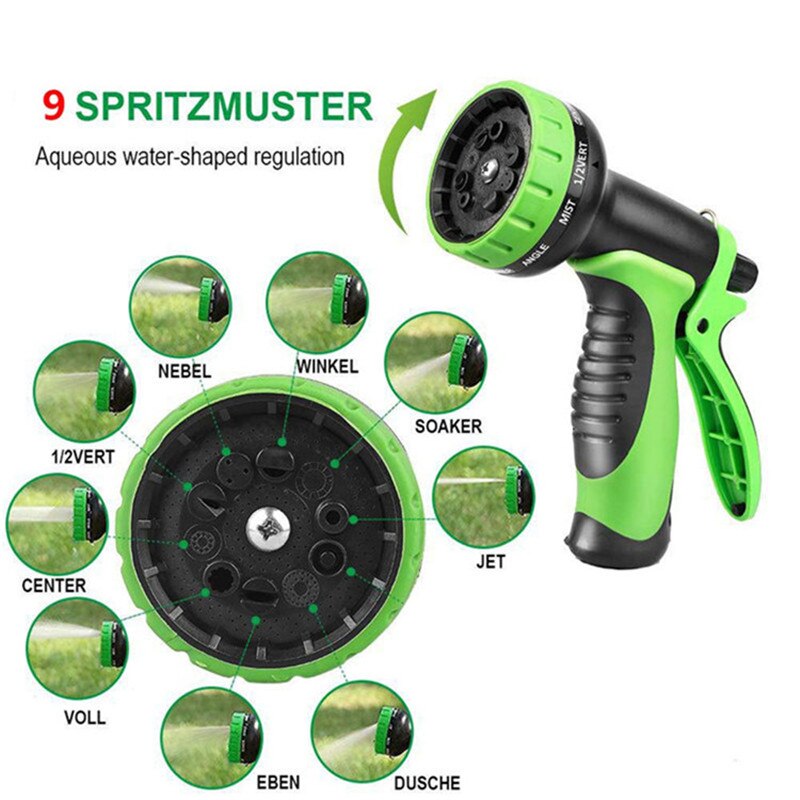 Garden Hose Expandable Water Supply Hose 25Ft -100Ft flexible Magnetic Rubber Hose Plastic Nozzle Tube Garden Fountain Watering