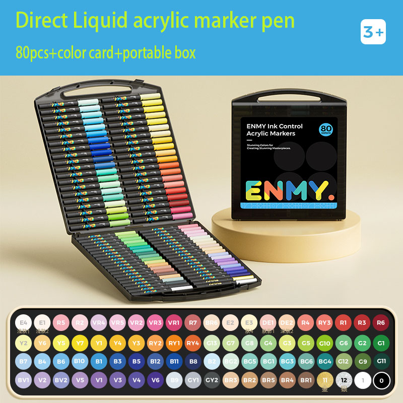 ENMY Acrylic markers Pen Direct Liquid Acrylic Paint Marker Pens Fabric for Canvas Rock Glass Wood Paper DIY Paint Marker