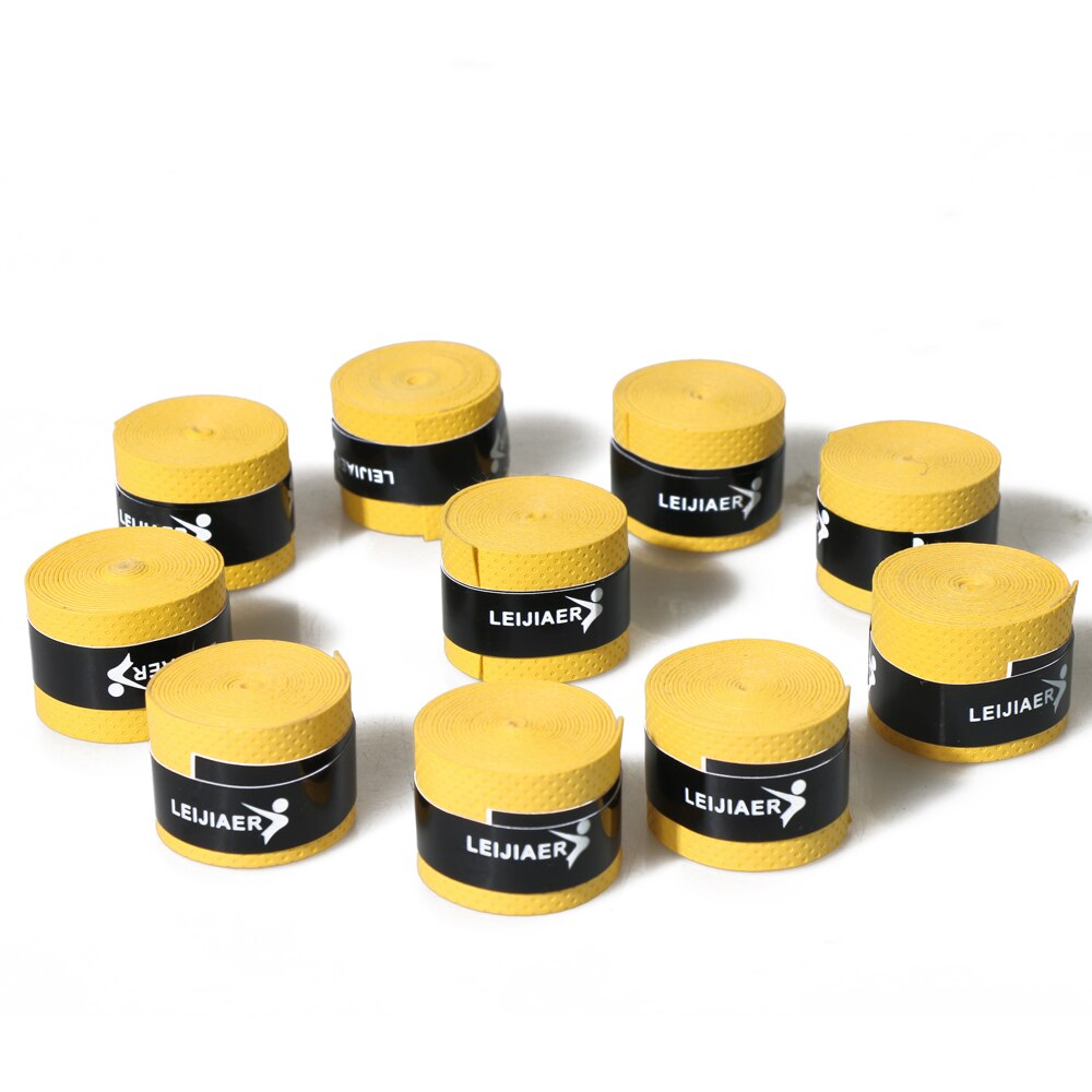 10 unids/lote raqueta de Tenis de la PU sobregrip antideslizante sudor absorbe suave de grifos Tenis raqueta amortiguador seco/vibración de mal gusto puños