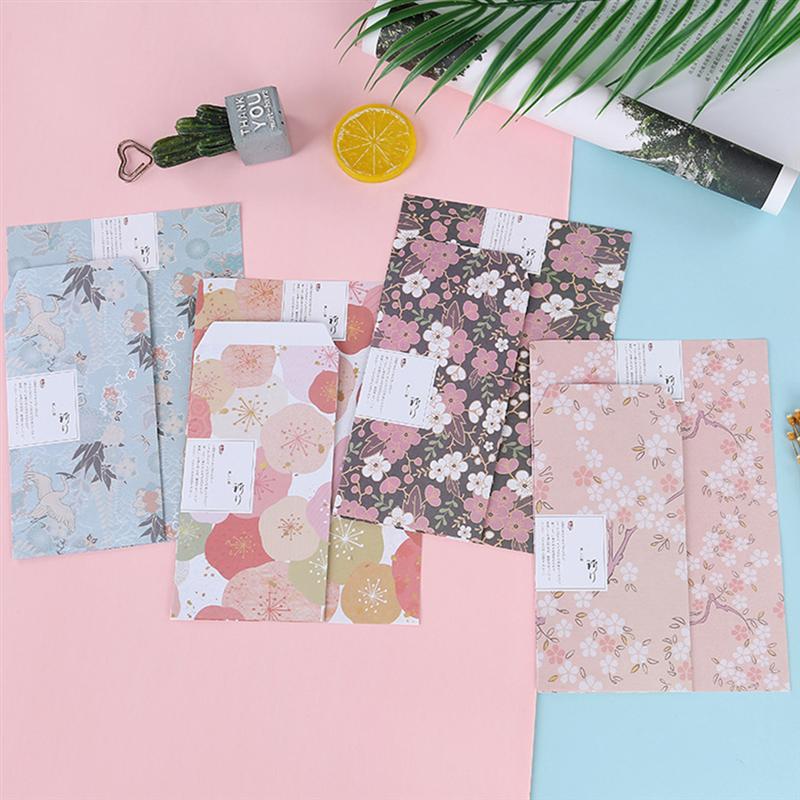 45pcs/5 Sets A5 Flower Printing Envelope Letter Paper Note Paper Writing Paper Stationery Supplies (Random Style)