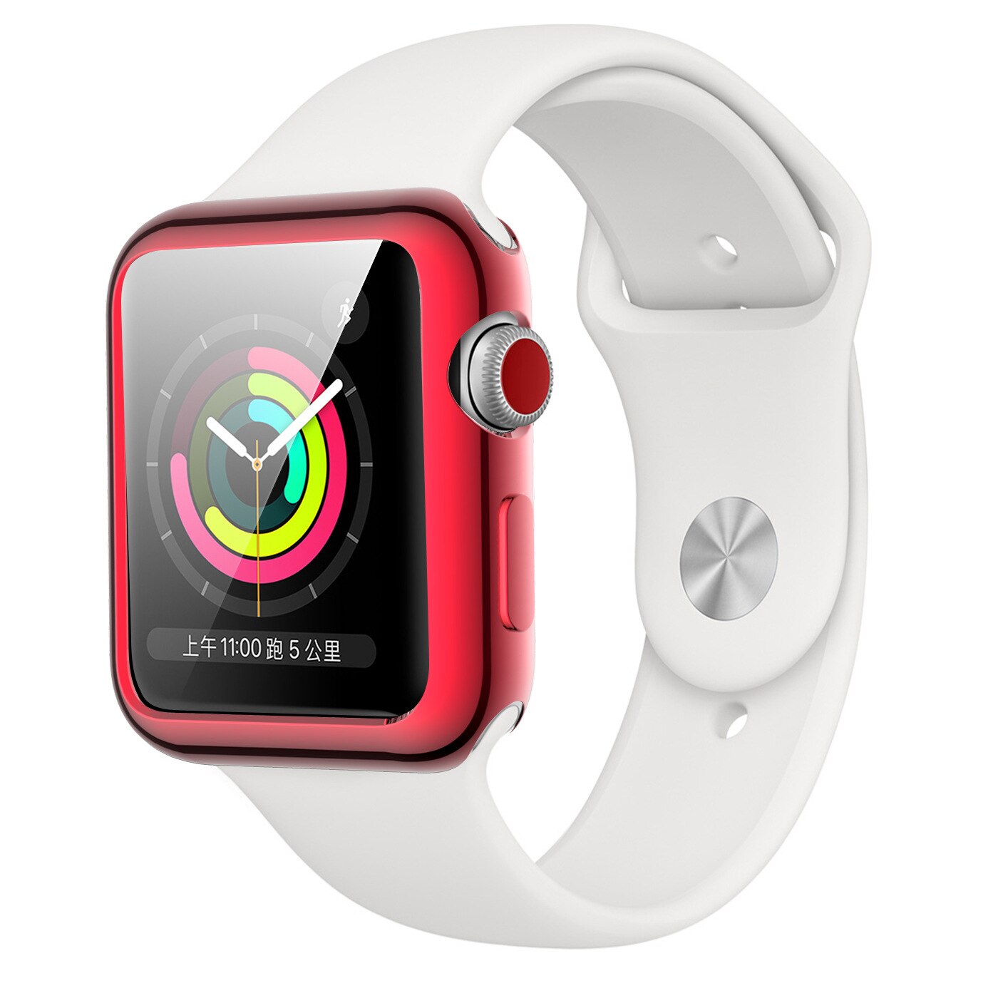 Apple watch-hoesje is van toepassing op een iwatch-gegalvaniseerd tpu-hoesje met een hol rond gat.