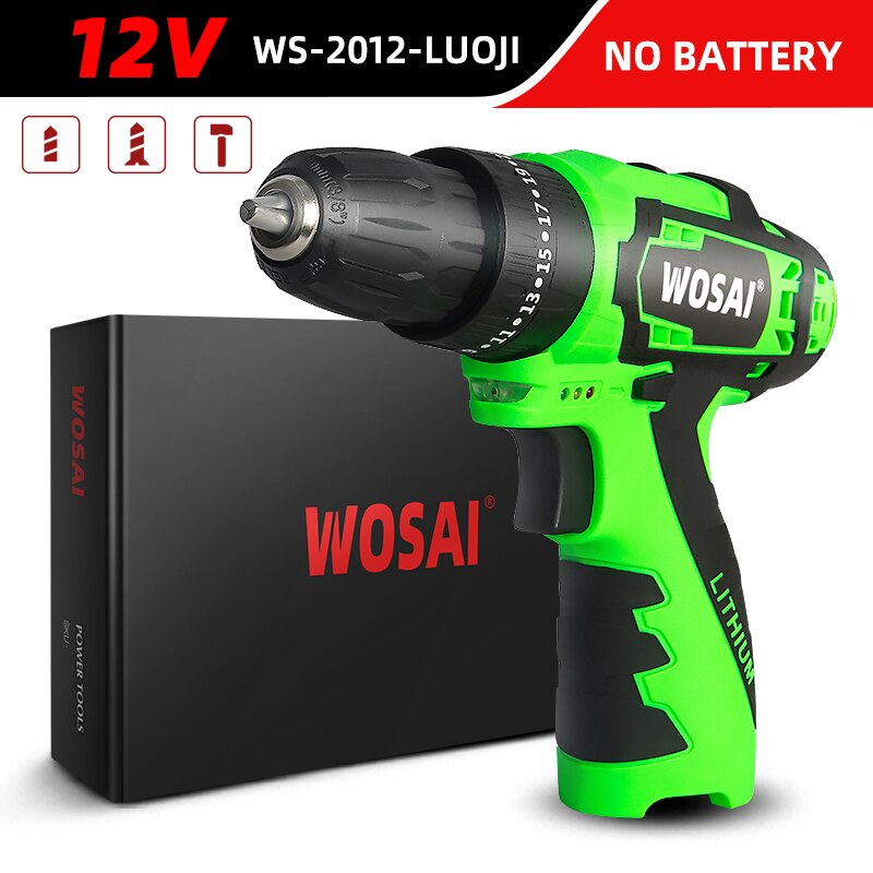 WOSAI 12V 16V 20V bezszczotkowy wiertarka elektryczna 28NM-115NM wkrętarka bezprzewodowa mini śrubokręt elektryczny wiertarka udarowa: WS-2012-LUOJI