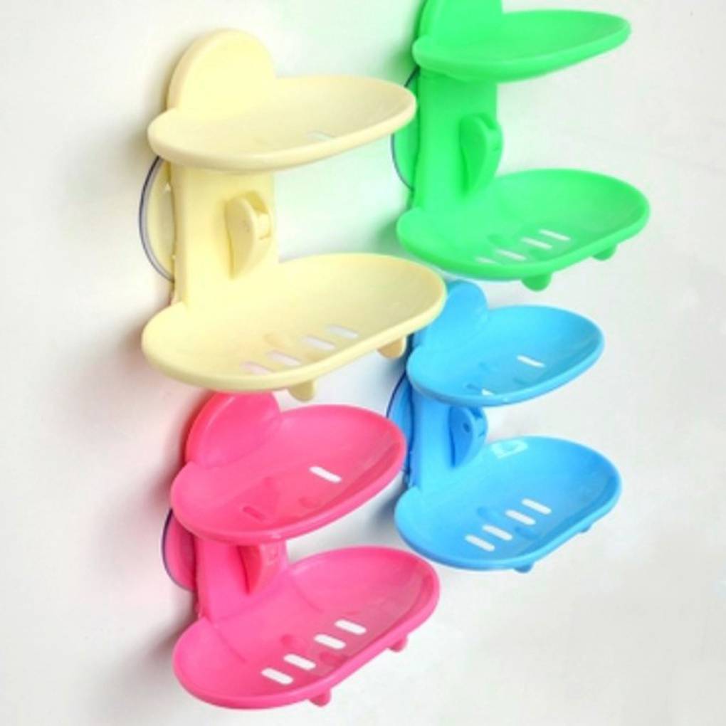 Podwójna mydelniczka mocna przyssawka mydelniczka ścienna piętrowa wanna robić przechowywania wody robić kuchni akcesoria łazienkowe