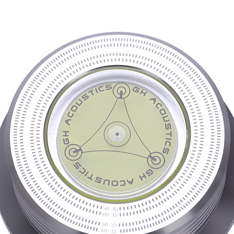 Universal 50/60Hz Lp Vinyl Record o Disc Turntable Stabilizer Clamp Aluminum Weight Clamp With Test Speed Bubble(Silver)