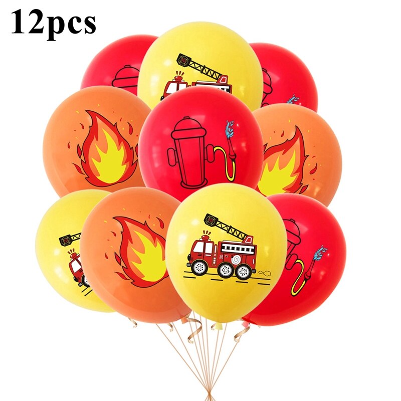 Fire Ladder Truck Water Tank Cake Topper Fireman kid 1st One Year Birthday Party Firefighter Hero Themed Birthday Boy Cake Decor