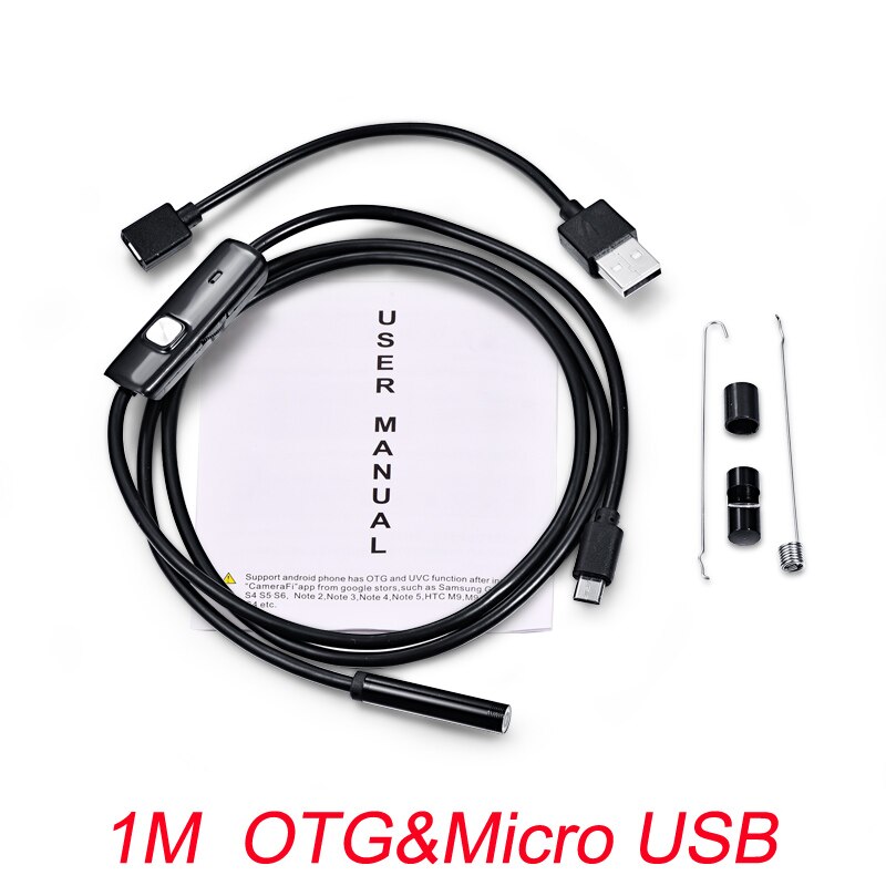 5mm Endoskop Kamera flexibel IP67 Wasserdichte Mikro USB Inspektion Endoskop Kamera für Android PC Notizbuch 6LEDs Einstellbare: 1M OTG USB