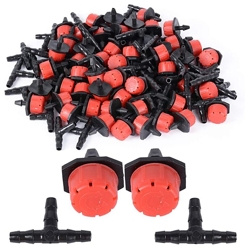 200 Adjustable Irrigation Drippers with Drip Irrigation Kit for Garden Watering Fitting: Default Title