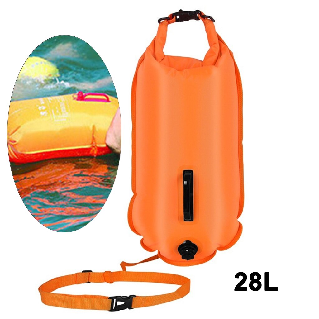 28L Open Water Zee Veiligheid Zwemmen Boei Beursgang Hulp Zwemmen Dry Bag Tow Float Zak Opblaasbare Drybag Zwemmen Boei Rugzak