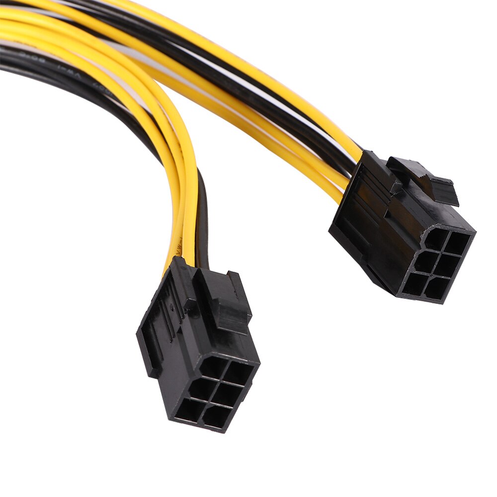 20 cm slitesterk praktisk 6p til 8p doble 6 pin  til 8 pin 18 awg grafikkort strømkabel ledninger linje strømledning