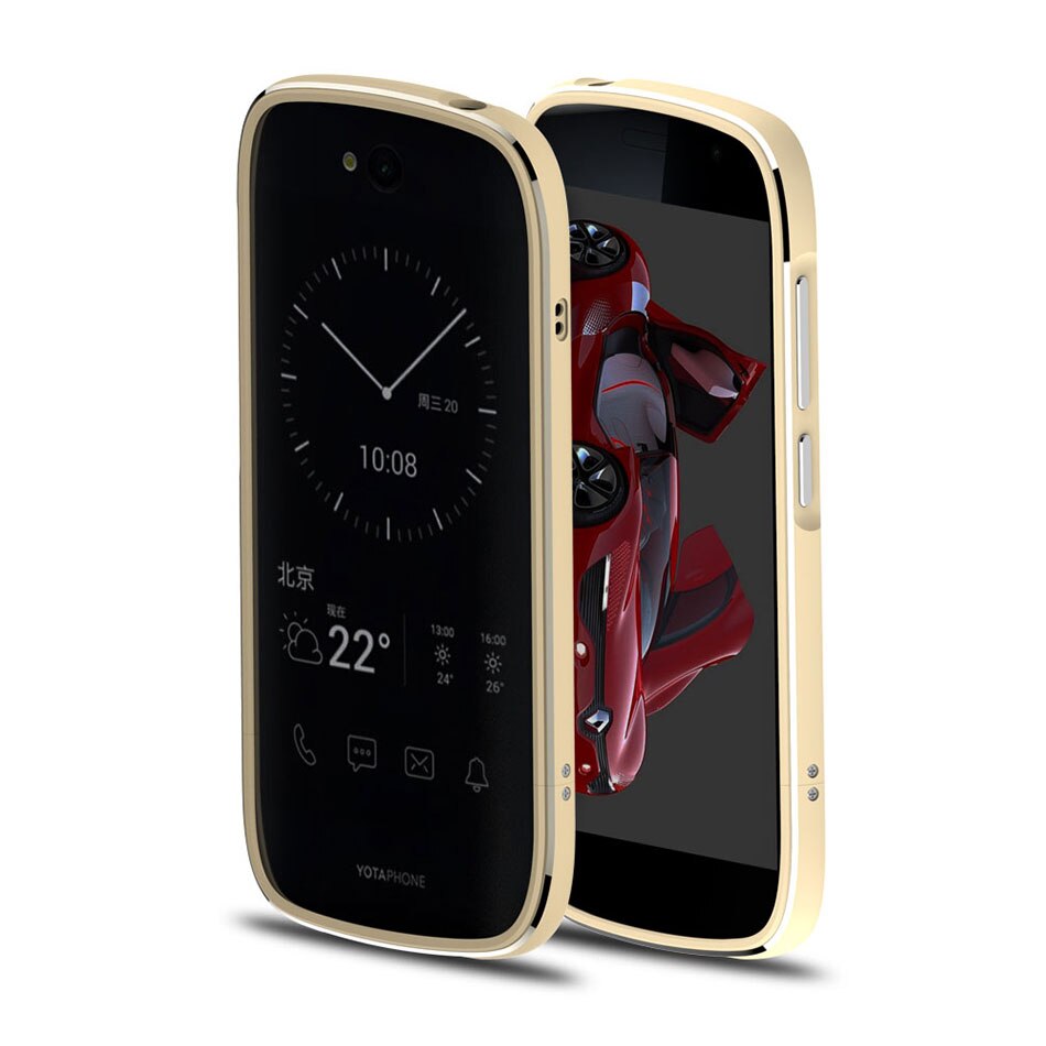 Luxury Phone Cover for YotaPhone 2 Bumper Case Aluminum Metal Cover 5 inch: Gold