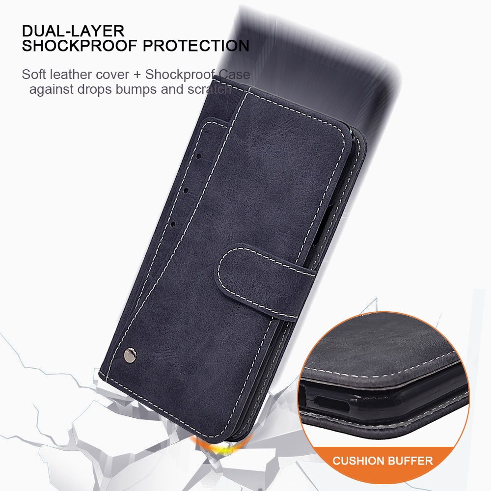 Luxury Vintage Case For Huawei Honor View 10 20 30 V30 Pro Case Flip Leather Silicone Wallet Cover TPU With Card Holder