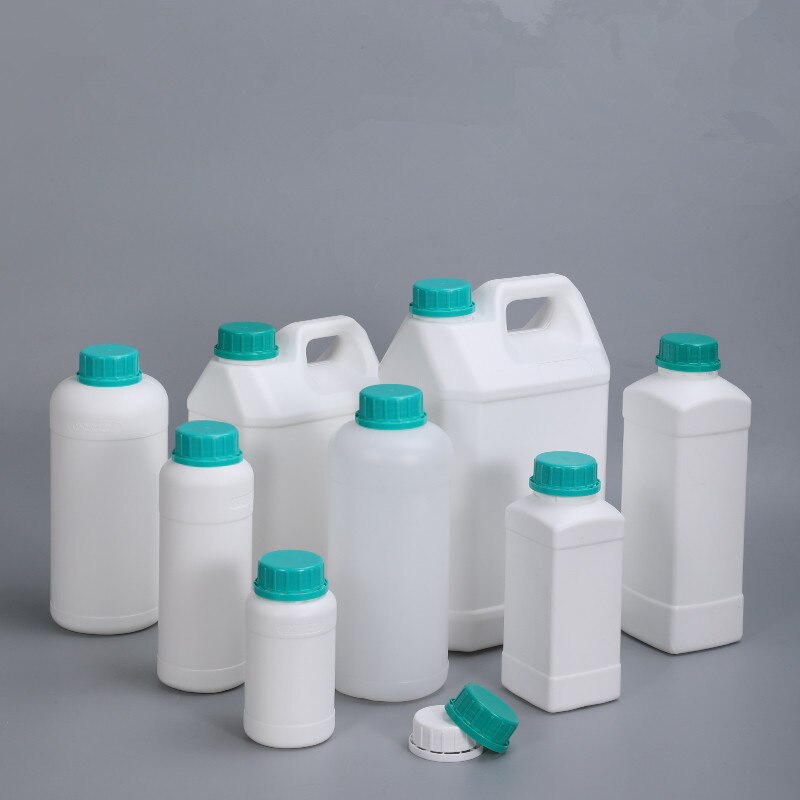 Plastic Bottle with Blue Cap HDPE Material Storage Container for Liquid Reagent Food Grade Sample Bottle