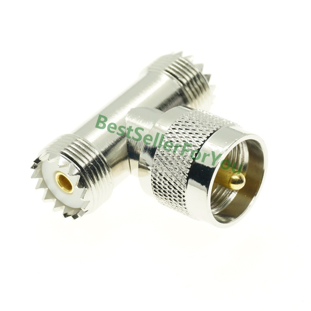 UHF Male Female To UHF Male Female PL259 TO SO239 RIGHT ANGLE 3 WAY RF Adapter Connector: UHF-JKK