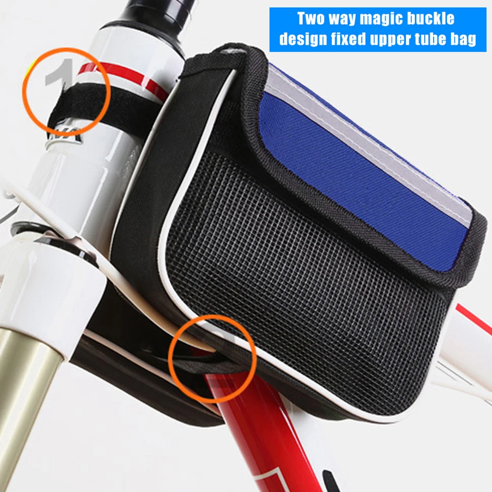 Bolsas para tubo delantero de bicicleta, funda impermeable para teléfono móvil, bolsa para SILLÍN de ciclismo de montaña, paquete de accesorios para bicicleta