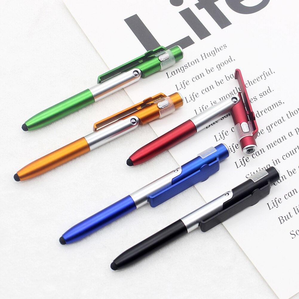 4 in 1 LED Folding Light Pen Multi-functional Touch Capacitance Ballpoint Pen Tablet Cellphone Universal Mini Capacitive Pen
