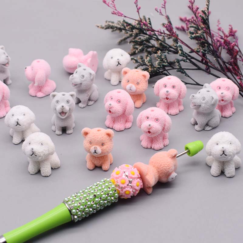 5 unids/bolsa cuentas acrílicas hechas a mano pequeño oso conejo Toon cuentas de sirena para fabricación de joyería DIY cadena de teléfono accesorios de bolígrafo