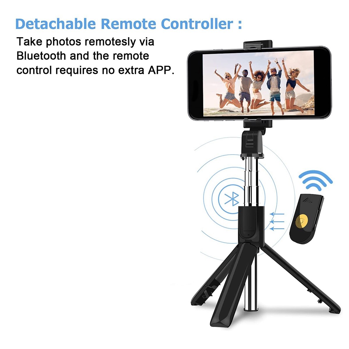 Selfie-stick-stativ , 3 in 1 mini-selfie-stick mit bluetooth-fernauslöser, ausziehbare selfie-stange für mobiltelefone