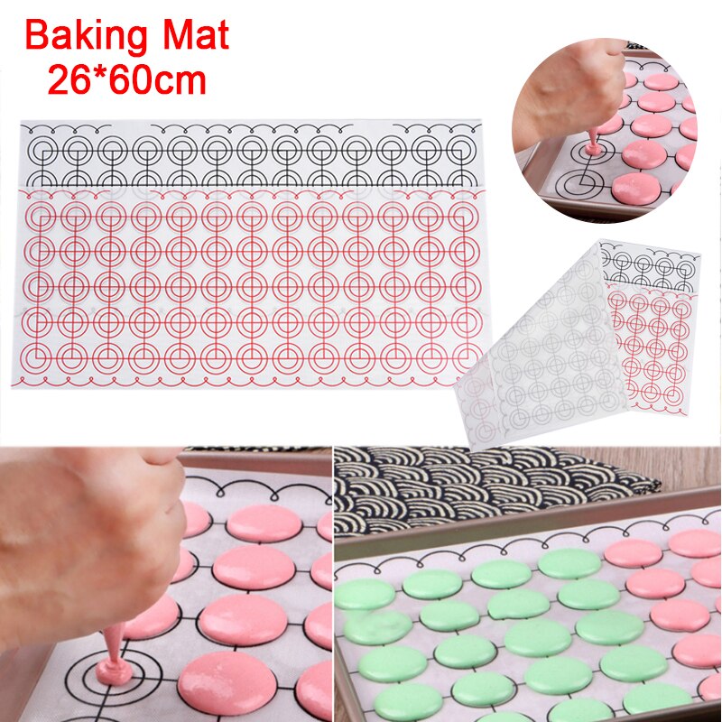 26X60Cm Non-stick Siliconen Bakken Mat Pad Vel Bakken Gebak Gereedschap Rolling Deeg Mat Grote Maat voor Cake Cookie Macaron