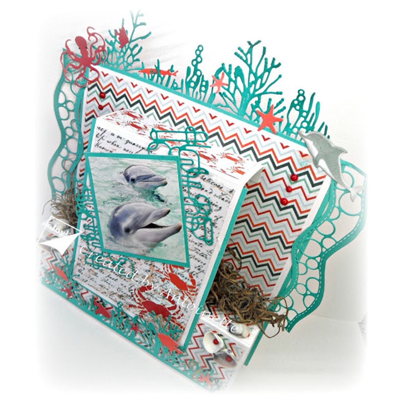 CH Ocean World 3D Stitched DIY Scrapbooking Stamps Craft Embossing Die Cut Making Stencil Template