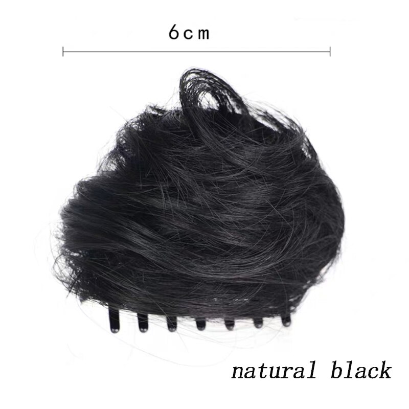 Aioosoo, moño de pelo moño rizado para mujeres, moño de Donut, extensiones de postizas, moño sintético de fibra de alta temperatura: 2