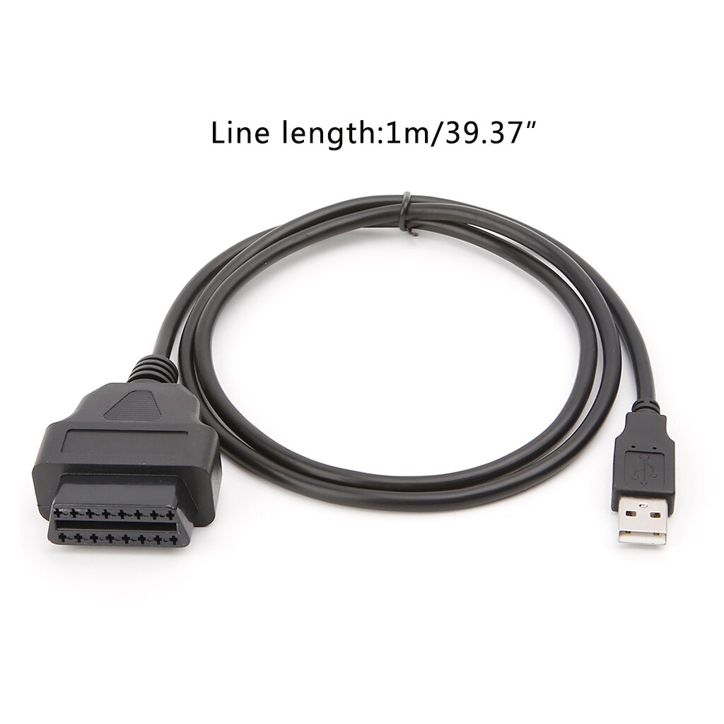 16 -stifts obd 2 to usb -port laddare adapter kabelanslutningsdiagnostikverktyg