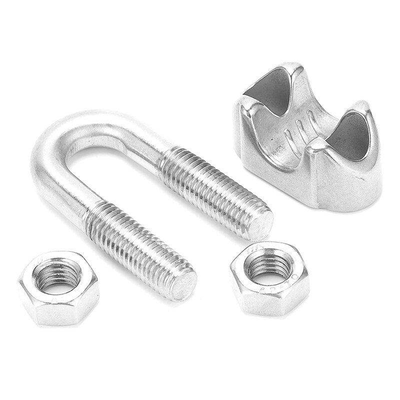 -4Pcs Wire Rope Clamp U Bolt Saddle Fastener M14 Heavy Duty Wire Rope Clamp For Rigging Rope Industry Household Tensioner