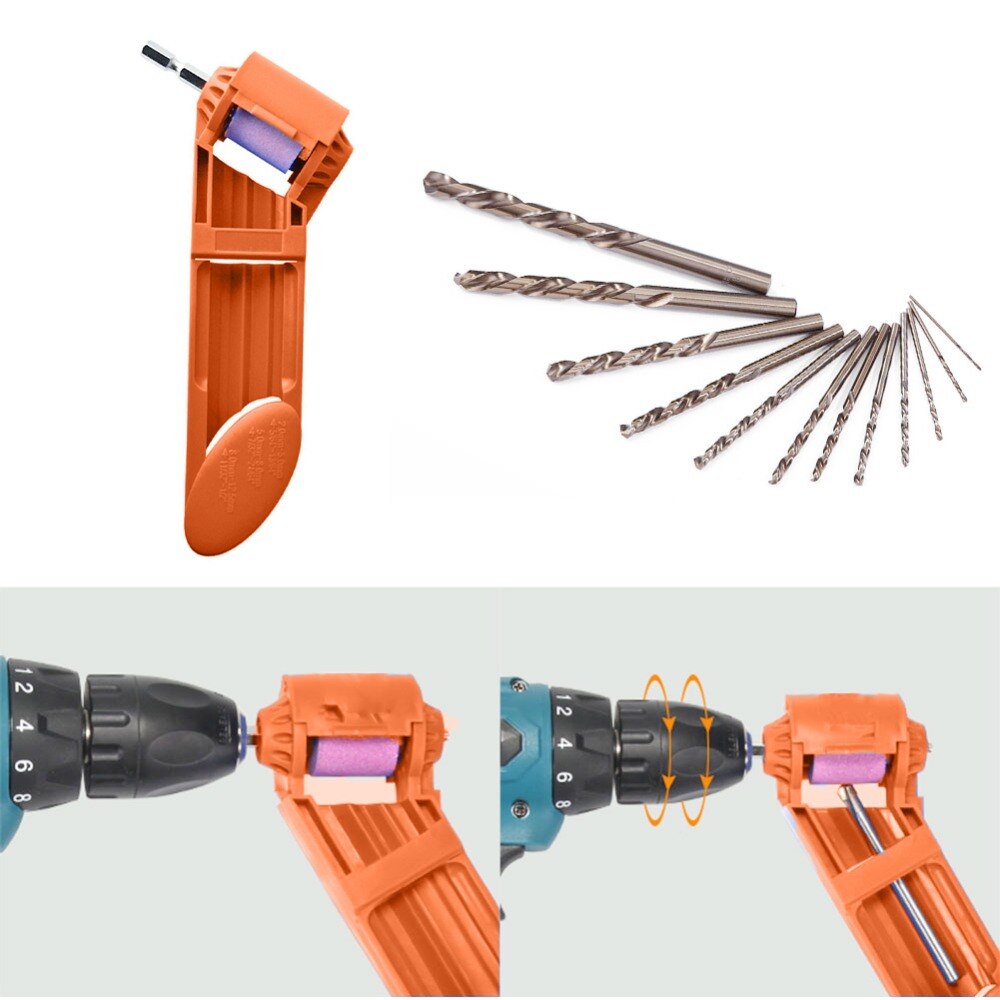 Drill Bit Sharpener Portable 2-12.5mm Corundum Grinding Wheel Powered Tool for Drill Polishing Grinder Wheel Sharpener Drill Bit