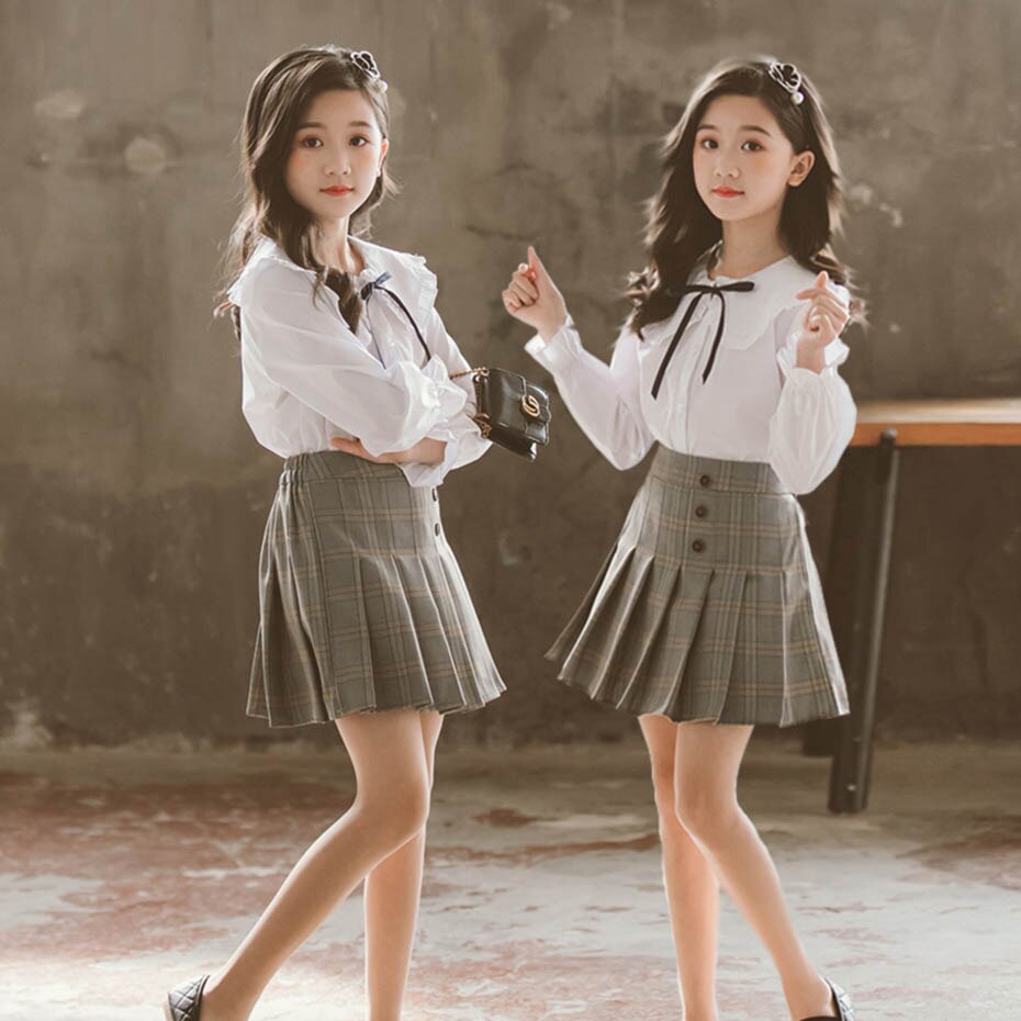 Blouses For Girls White Blouses For Girl Long Sleeve Children's Shirts For Girl Teenage Clothes For School For Girl 6 8 10 12 14