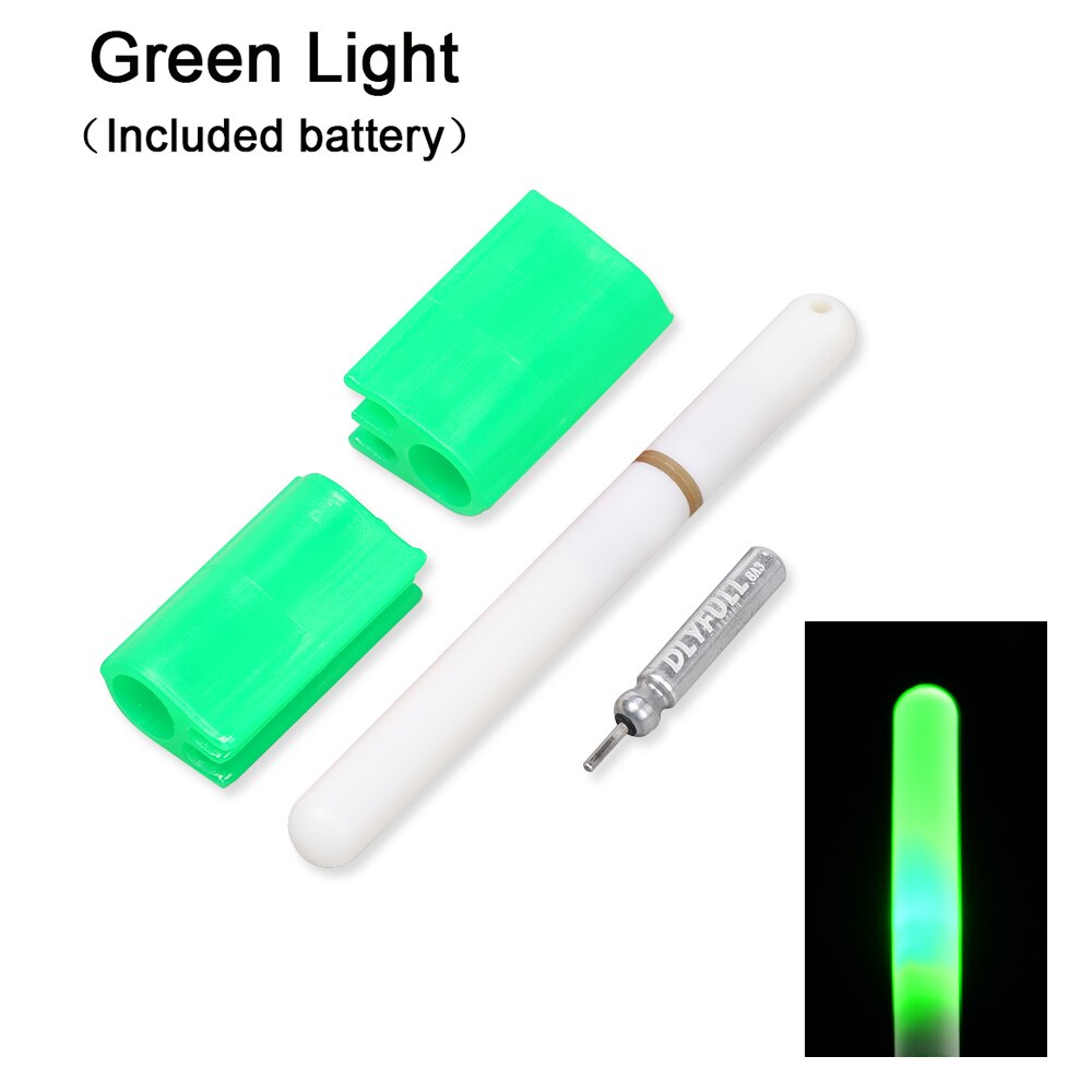1Pc LED Fishing Rod Tip Light Stick Glow Stick Bite Alarm Useful Fishing Float Stick Night Fishing Waterproof Fluorescent Light: Green - With Battery