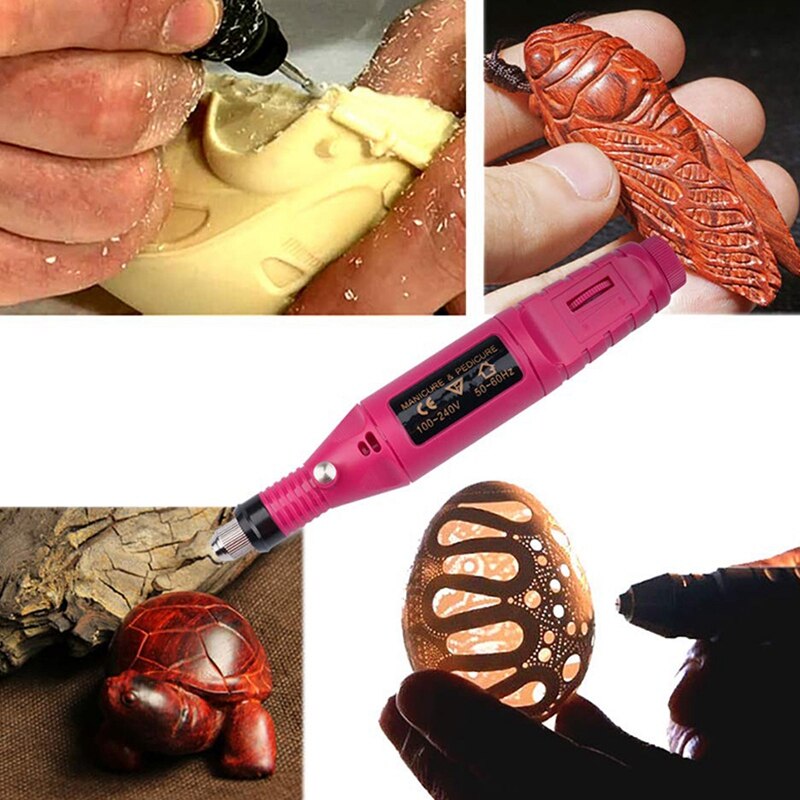 Electric Micro-Engraver Pen Mini Diy Vibro Engraving Tool Kit For Metal Glass Ceramic Plastic Wood Jewelry With 6 Polishing Head