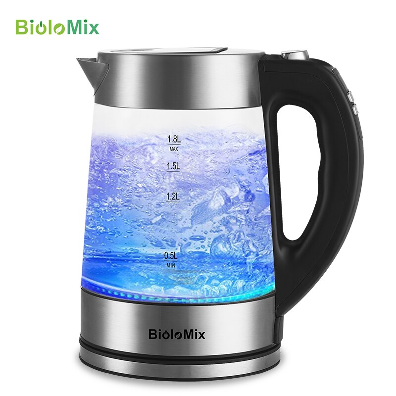 BioloMix – bouilloire numérique en verre, 1,8 l, 2200W, théière à café, avec contrôle de la température et fonction de maintien au: L'UA