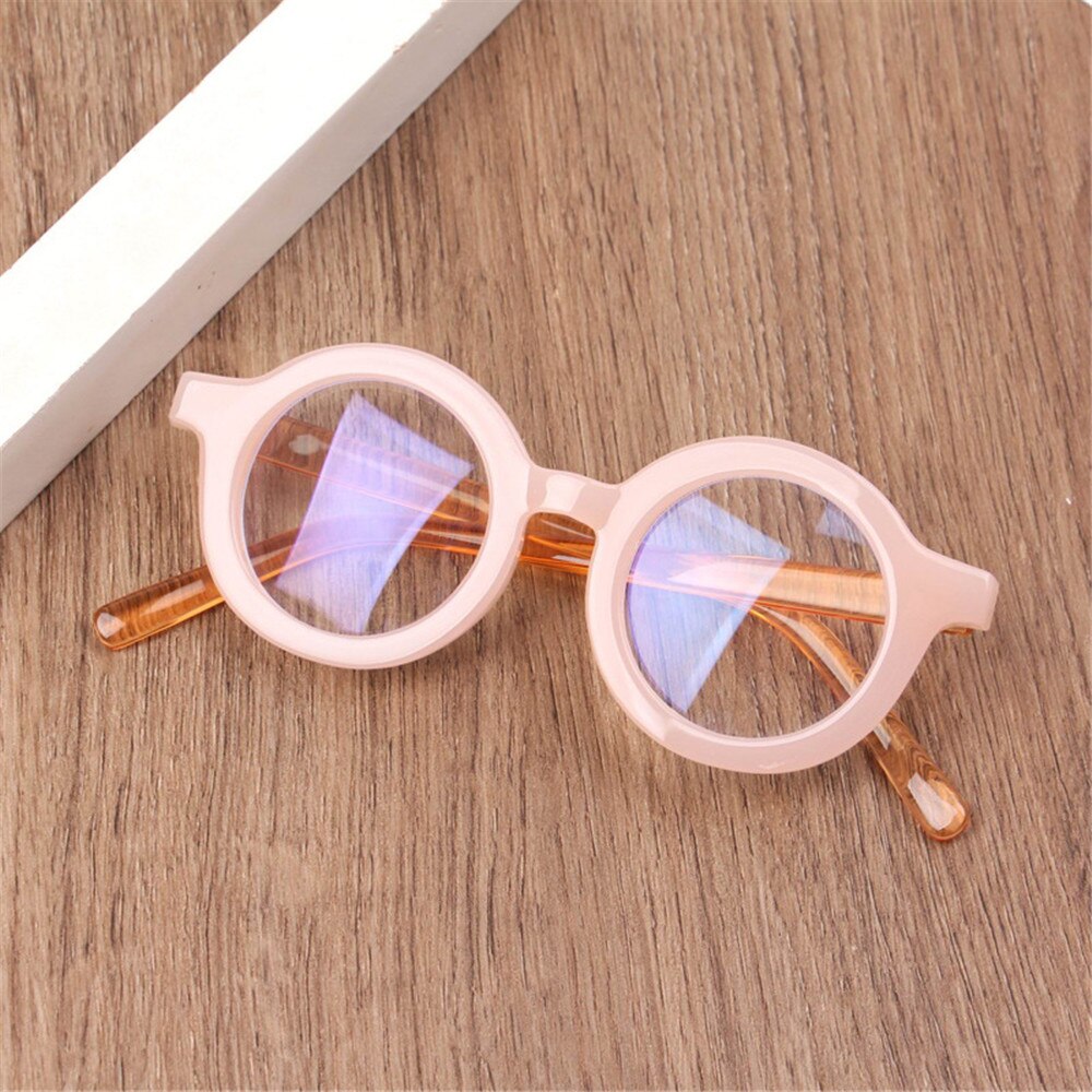 Longkeeper Kids Vintage UV400 Spektakel Ronde Brilmontuur Computer Gaming Clear Lens Uv Anti Blauw Licht Klinknagel Brillen: pink frame