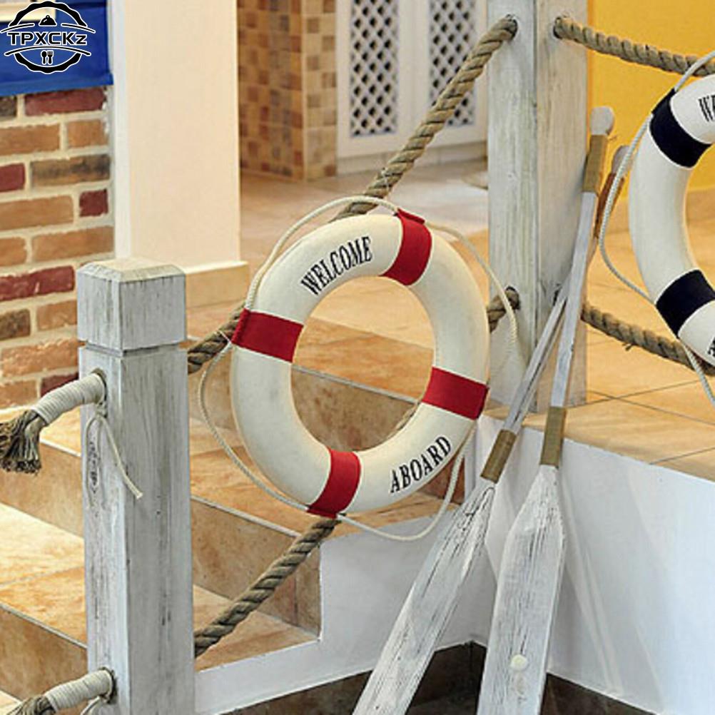 Home Decoratie Welkom Muur Ornament Reddingsboei Schuim Aan Boord Nautical Leven Reddingsboei Ring Boot Muur Opknoping Mediterrane Stijl