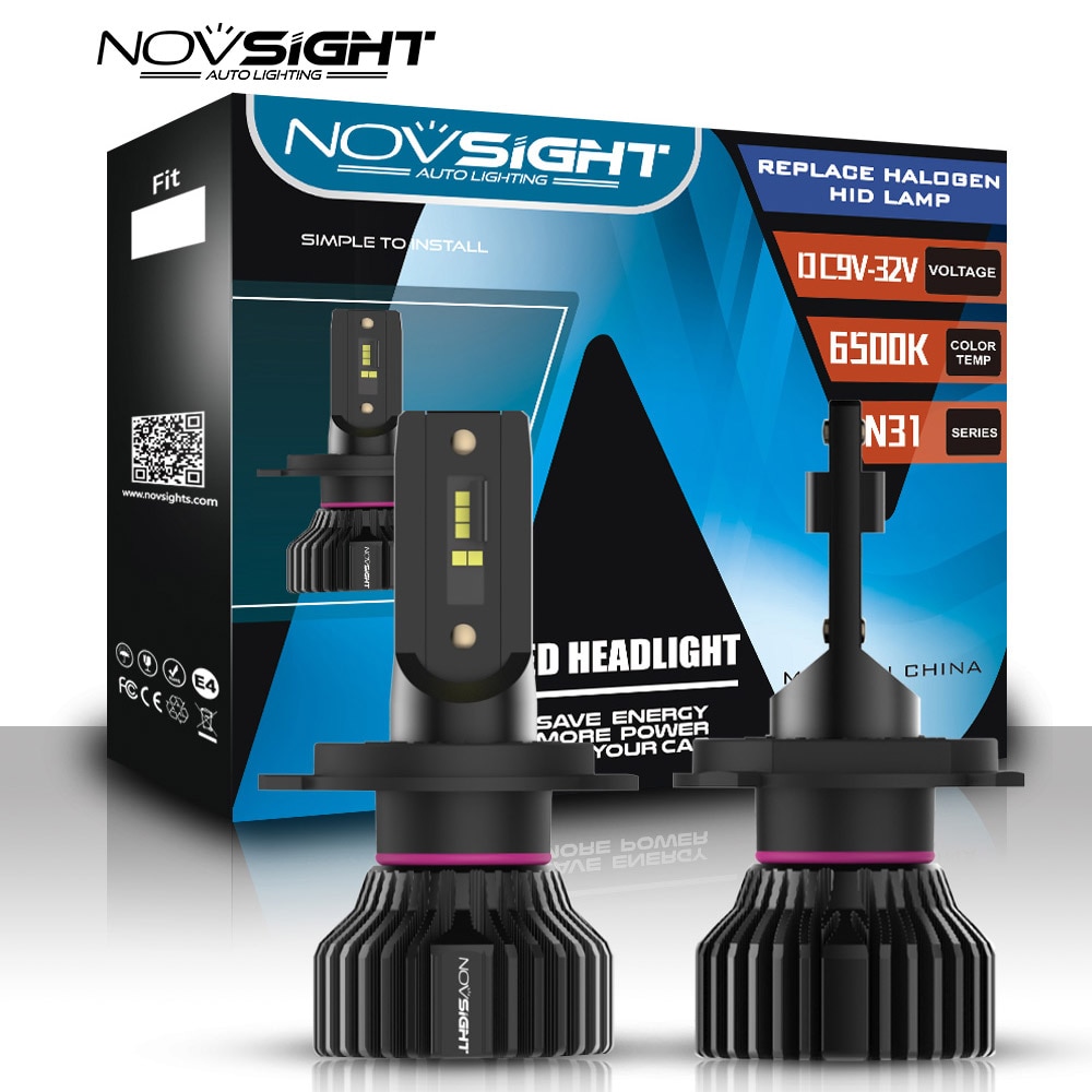 Novsight luzes do carro h4 led h7 led farol lâmpadas h8 h9 h11 lâmpada led 9005 hb3 9006 hb4 faróis de nevoeiro kit 12 v