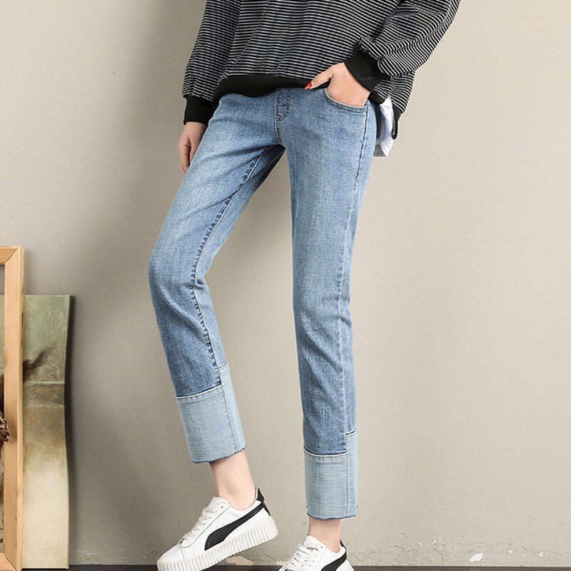 Gravidbyxor raka jeans gravidkläder 2 färger höghus nio tiondels byxor mammakläder 0296