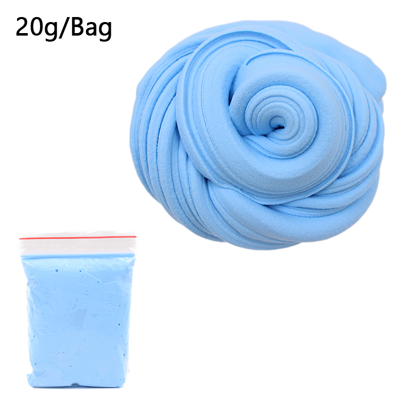 20g Air Dry Plasticine Soft Clay Slime Fluffy supplies Polymer Foam Ball Light Cotton Putty Charms Slime Toys for Antistress: Blue Slime