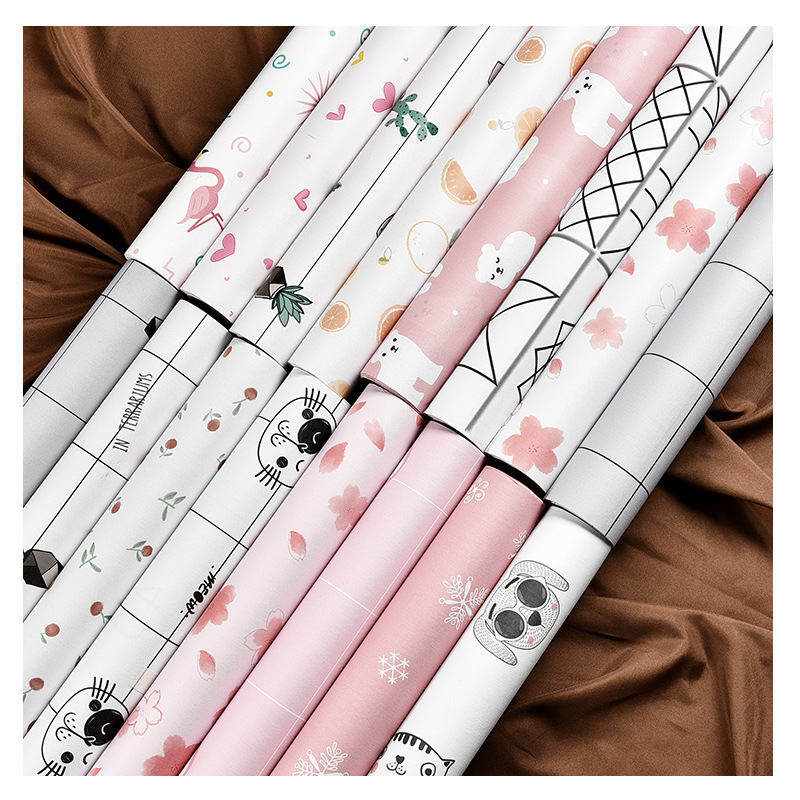 60*100cm Pink Girl Room Wall Stickers Sprinkles Decorative Self Adhesive Wallpaper Flamingo Heart Pattern Kids Baby Room Decor