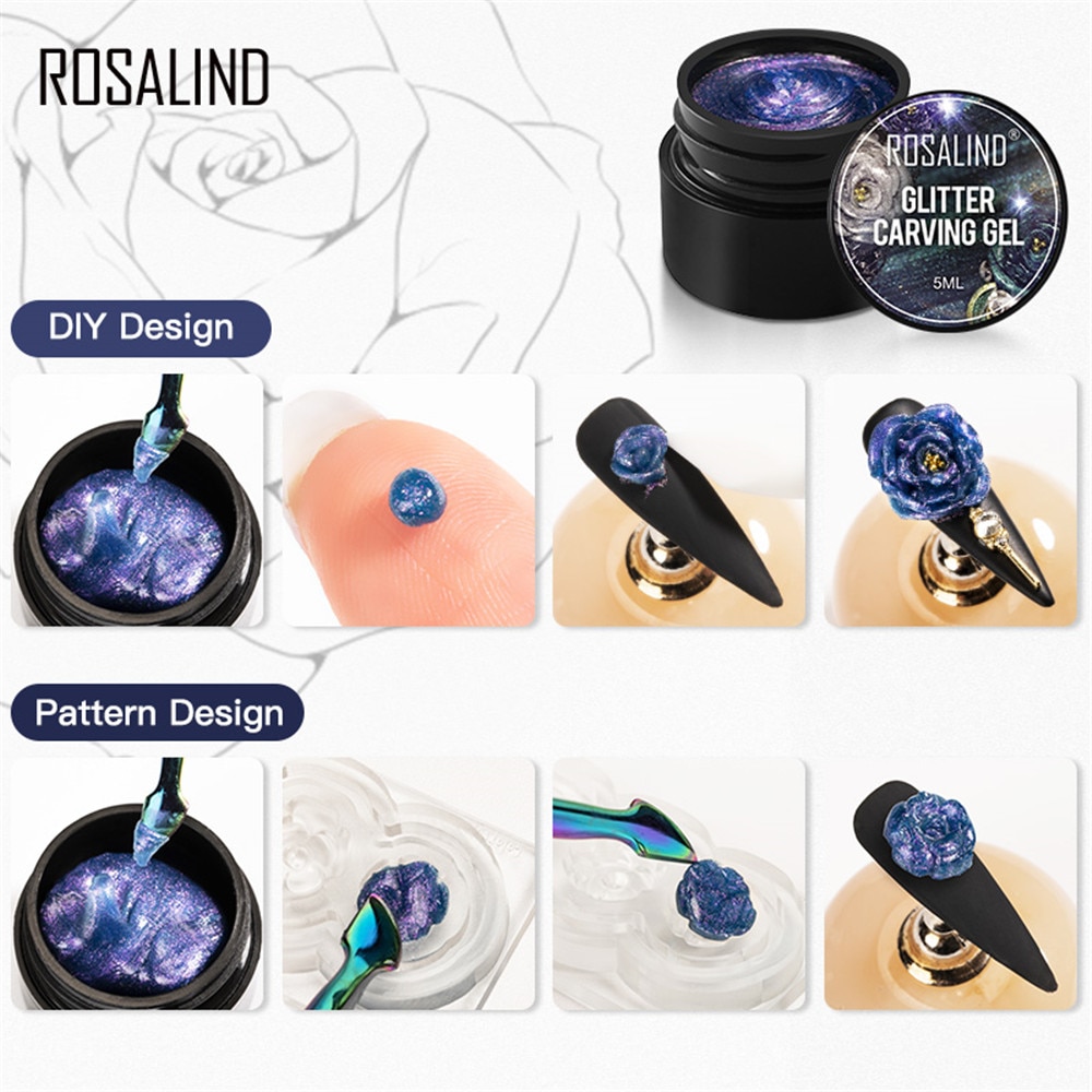 5d carving maleri negle gel farver skulptur negle gel 3d udskåret plasticine uv gel lak diy nail art maleri 3d gel