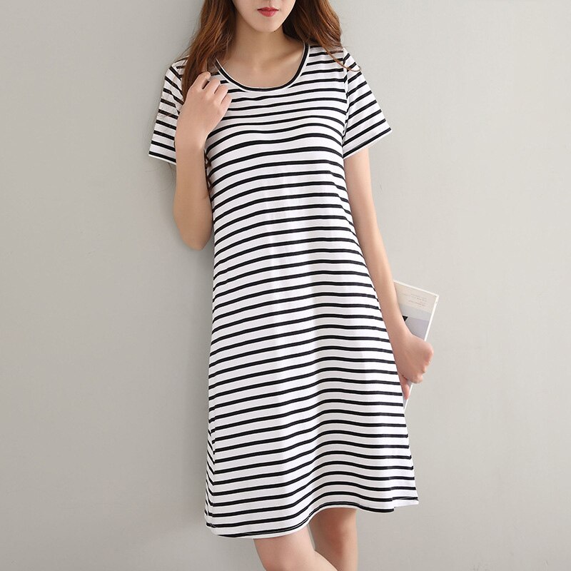 Summer Night Dress Women Plus Cotton Short-sleeved Pajamas Girls Female Autumn Soft Comfortable Sleep Wear Gowns