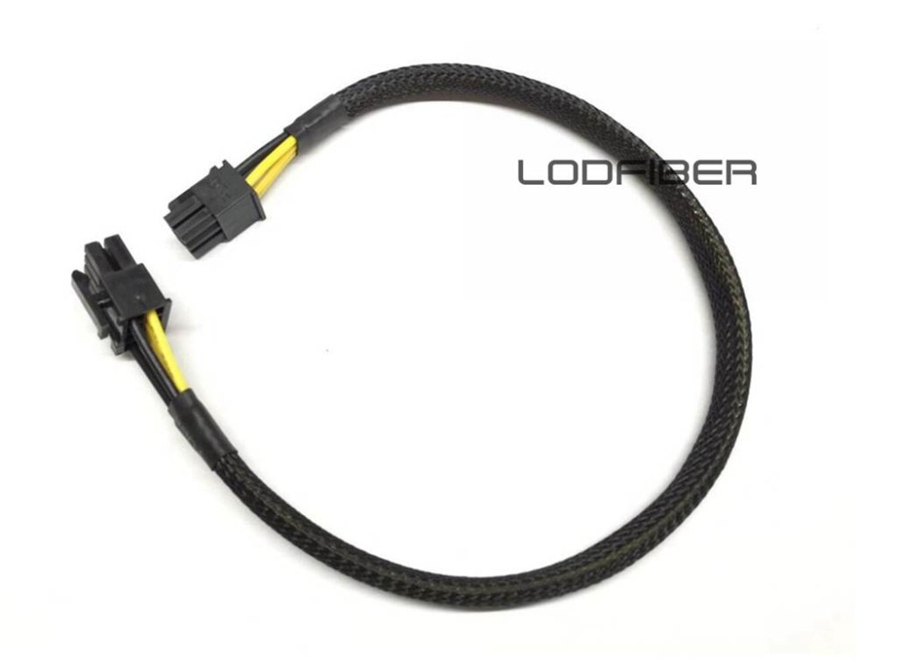 LODFIBER 8pin om 6pin Stroomkabel voor DELL PowerEdge T620 en GPU videokaart 35 cm