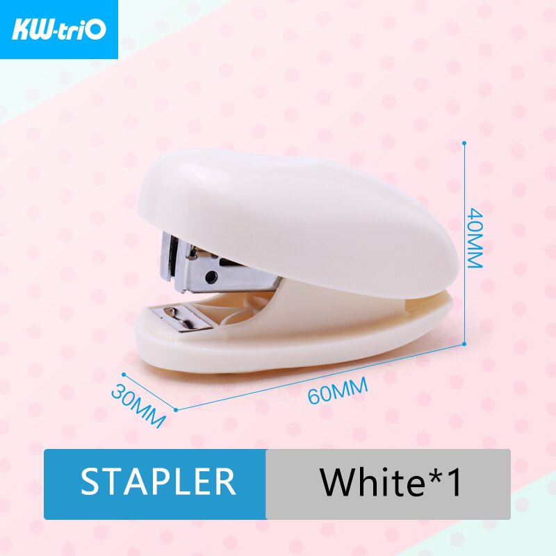 KW-triO Mini Stapler Lovely Portable Stapler Cute Candy Styling Stapler with Staple Remover Notebook Binding Office Supplies: Mini White Stapler
