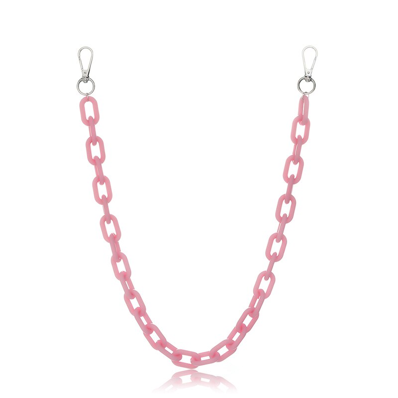 Plastic Acrylic Chain Pants Chain Waist Chain Men And Women Punk Style Hip Hop Chain Ins Popular Fluorescent: Pink